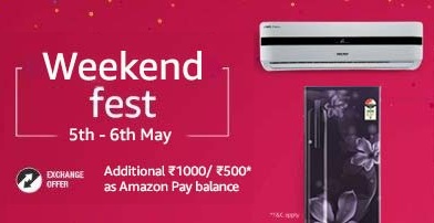 India Desire : Amazon Weekend Fest : Get Upto Rs 1000 Cashback As Amazon Pay Balance On Large Appliances Shopping [5th-6th May]